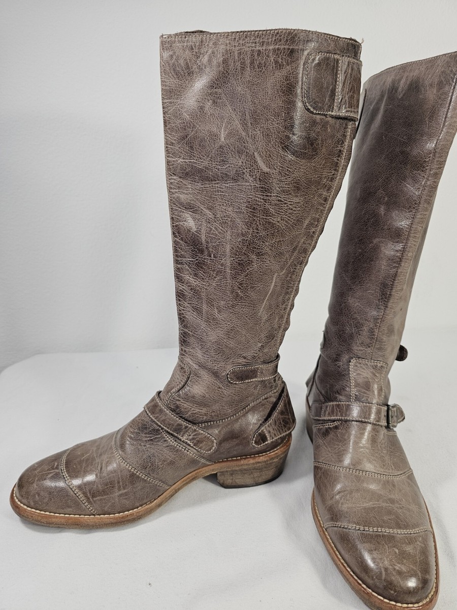 Belstaff Trialmaster 1955 Low Heel Leather Biker Boots Brown  display picture 2