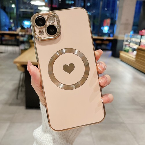 Mag Safe Magnetic Plating Love Heart Case For iPhone 15 Pro Max 14 13 12 11 XS 8 - Picture 22 of 27