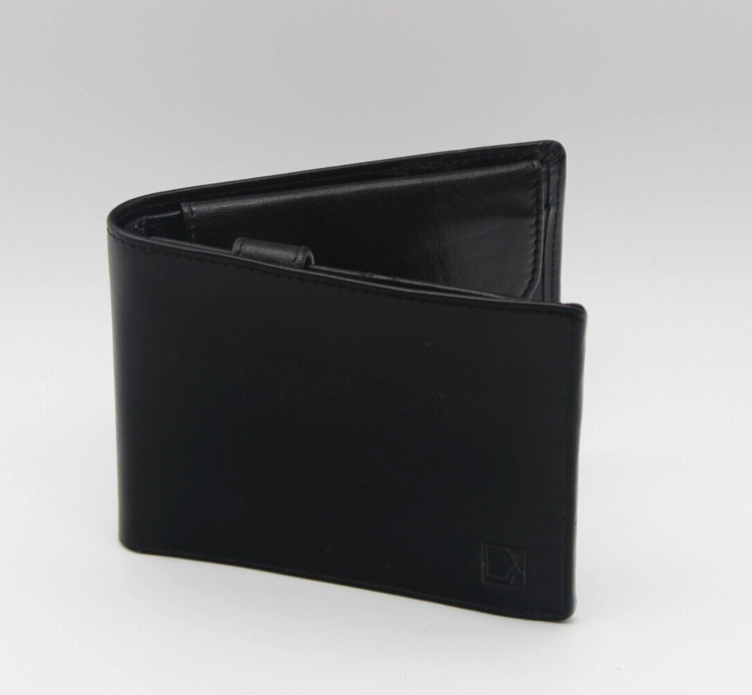 Da Milano men's black leather trifold wallet UK