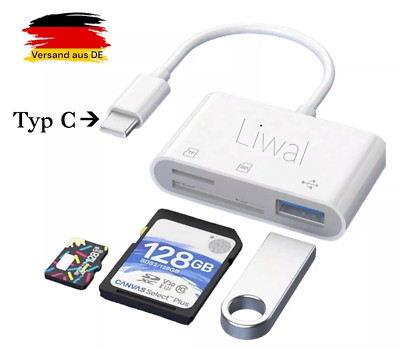 USB-C Kabel Hub OTG Handy Adapter USB/SD/Micro SD Karte (TF) Kartenleser 3 in 1