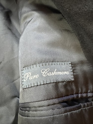 Zegna 100% Cashmere Overcoat Trench Men’s 46 R Black Italy Current Retail $5400 - Picture 10 of 12