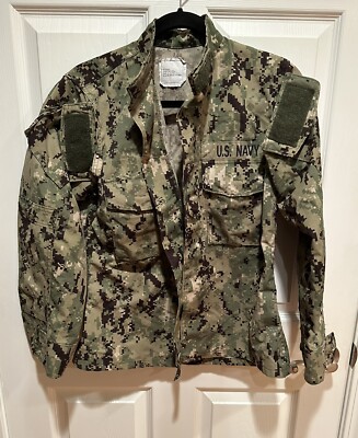 (2) NAVY NWU TYPE III AOR2 BLOUSE SHIRT SIZE 32 X