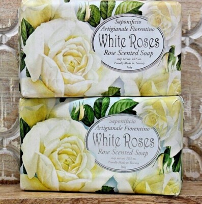 2 SAPONIFICIO ARTIGIANALE FIORENTINO White Roses Scented Soap Bar