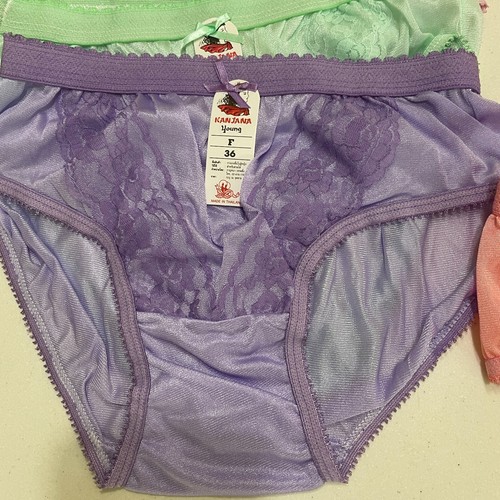 12 X Women Panties Nylon Hi Briefs Vintage Sissy Knickers Underwear small size - Picture 12 of 16
