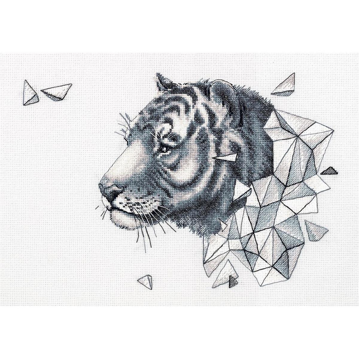 Panna counted cross stitch kit ""Geometry. Tiger"" 37.5x26.5cm, DIY