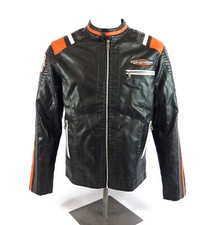 Katie Seth Black, Red & White Leather Look Fleece Lined Biker Jacket