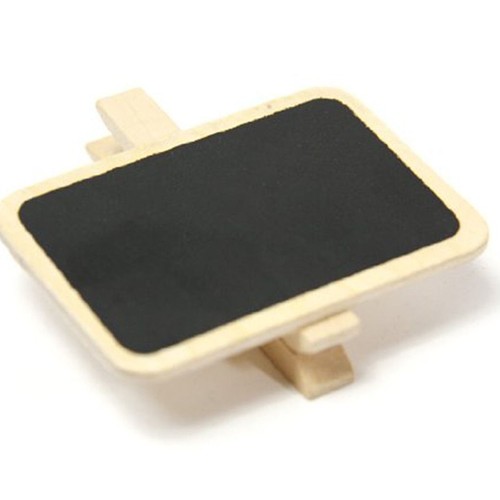 Mini Wooden Blackboard Clamps Note Chalkboard Clip Tag Message Paper Board 10Pcs - Picture 10 of 12