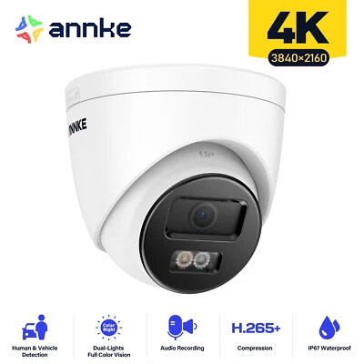 ANNKE 8MP 4K Audio PoE Security IP Camera Outdoor Color Night Vision C800 AI