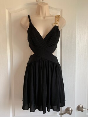 BCBGMAXAZRIA Gold Chain Strap Black Cut Out Dress Size XXS | eBay BCBGMAXAZRIA Gold Chain Strap Black Cut Out Dress Size XXS | eBay