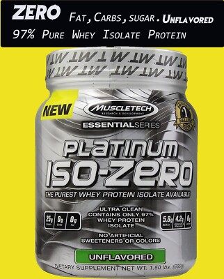 Muscletech Platinum Iso-Zero Purest Whey Isolate Unflavored 680 Grams