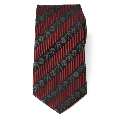Mandalorian Black Red Stripe Men's Tie - Picture 3 of 5