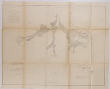 1867 Mouths Delta Passes Mississippi US Coast Survey Chart Bache Louisiana