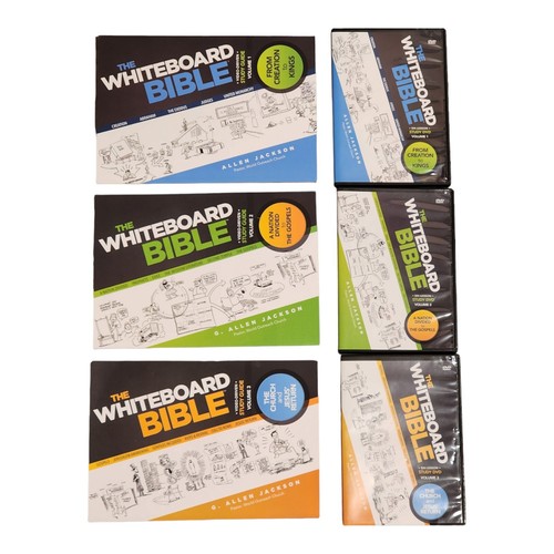 THE WHITEBOARD BIBLE (Vol 1,2,3) Study Guide Books & DVD Videos NEW