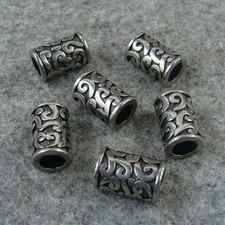 6pcs Stainless Steel Bracelet Beard Beads Paracord Lanyard Bead LB412