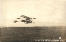 Chicago Illinois IL Biplane Aviation Meet c1911 Real Photo Vintage Postcard bhn