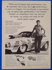 1976 Bob Glidden Nhra Champion Hooker Headers Vintage Race Car Parts Print Ad