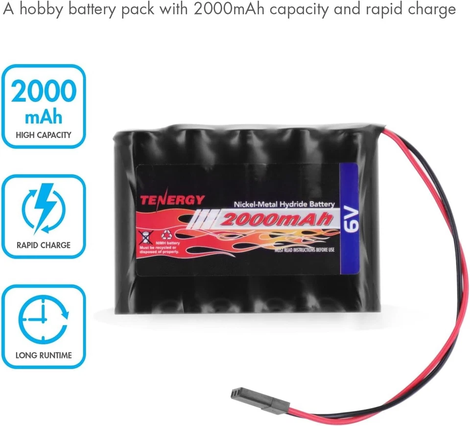 Versatile 2000mAh NiMH RC Battery Pack - 6V with Hitec Connector for Hobbyists - Image 4 of 4