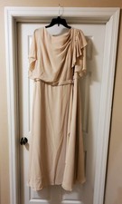 Azazie Aaliyah Bridesmaid A-Line Chiffon Dress Size A22 Color Champagne
