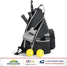 Large Capacity Pickleball Backpack with Adjustable Sling and Multiple Pockets