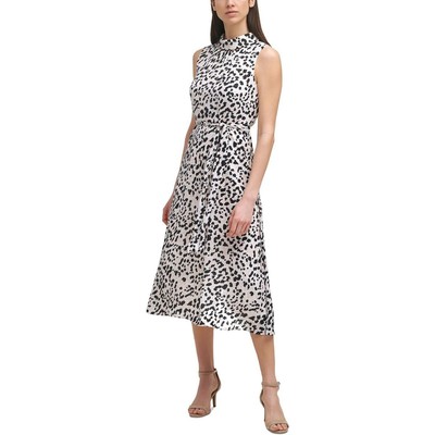 Karl Lagerfeld Paris Womens Ivory Printed Sleeveless Shift Dress 0 BHFO 8123