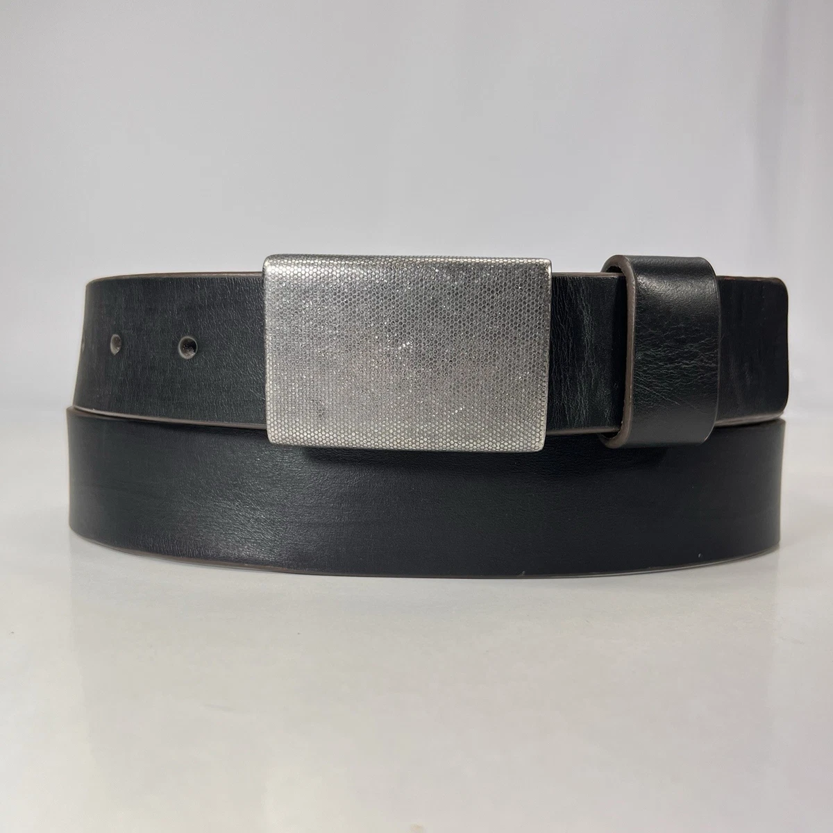 Banana Republic Made in Italy Black Leather Belt with silver buckle Belt Made in Italy | Banana Republic main image 2