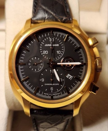 JUNGHANS x Bogner Automatic Chronograph 44.5mm Gold Case German Watch