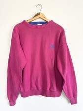 Vintage Chaps Ralph Lauren Men  s Sweater Cotton 80  s 90  s Embroidered Logo Pink