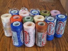 *Omega Nylon Thread Lot Of  14 Skeins Various Colors