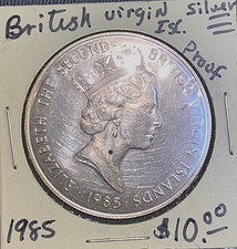 1985 British Virgin Islands Silver Proof -Sunken Ship Treasures of the Caribbean