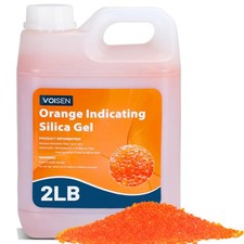 2 LBS Orange Indicating Silica Gel Desiccant Beads,Reusable Desiccant Industr...