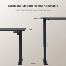 Standing Desk 100x60cm Electric Height Adjustable Home Office — image 3