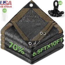 HDPE Sun Shade Net 70% UV Protection Windproof Camping Gardening Bungee Balls US