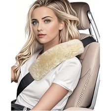 Sheepskin Car Seat Belt Cover, Soft Shoulder Seat Belt Pad, Seat Belt Neck Pearl