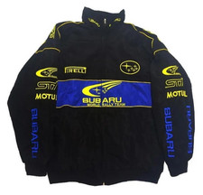 Vintage Subaru World Rally Team Racing Jacket Blue Yellow Motorsport WRC