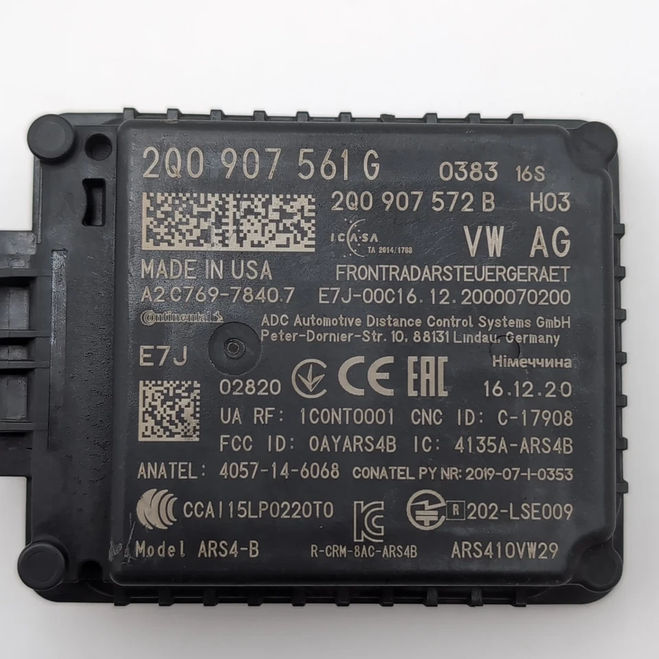 2021 2022 VOLKSWAGEN ATLAS FRONT DISTANCE RADAR SENSOR OEM 2Q0-907-561G - Image 4 of 4