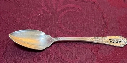 Wallace Rose Point Sterling Silver Condiment Spoon  6"