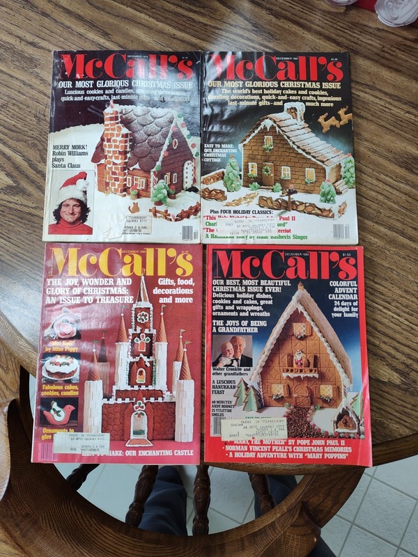 Lot Of 4 Vintage MCCALL'S December Xmas Issues 1979, 1980, 1981 & 1982 Complete 