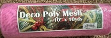 New Deco Poly Mesh Ribbon Pink 10  X 10 Yards Spring Summer Baby Shower Easter