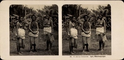 Stereo Foto Apia Samoa, Einheimische in Tracht - 11581920