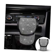 Bling Car Gear Shift Knob Cover, Rhinestone Anti-Slip Comfortable White