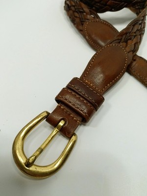 Coach 3850 British Tan Strand Leather Braided Woven Belt  display picture 1