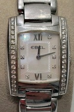 Orologio donna quarzo svizzero Ebel Brasilia 24x30 mm lunetta diamantata E9976M2S 6 gioielli 