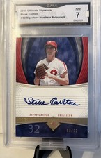 2005 UD “Signature Numbers” Steve Carlton Auto 3/32. Near Mint SN-SC *RARE*