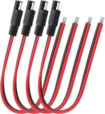 4-Pack 1ft 14AWG SAE Connector Quick Disconnect Plug Extension Cable for Automot