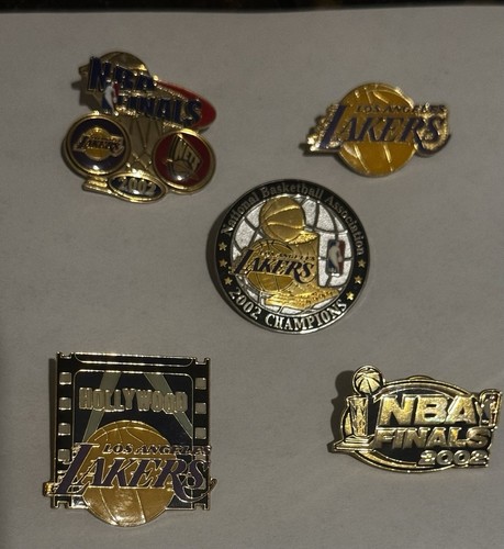 Lot of 5 NBA Los Angeles Lakers Pins Shaq Kobe Team 2002Championship