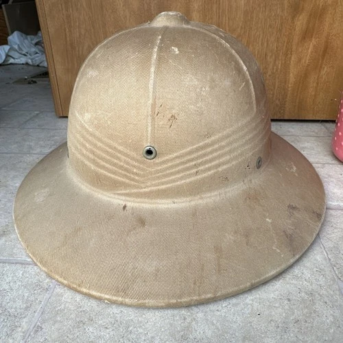 Vintage 1960s Vietnam War Era Military Safari Pith Sun Helmet Hat DSA-100-4036