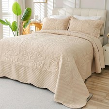 Oversized King Quilt Set Bedspread 128x120 California King Quilts 3 PCS Bedding