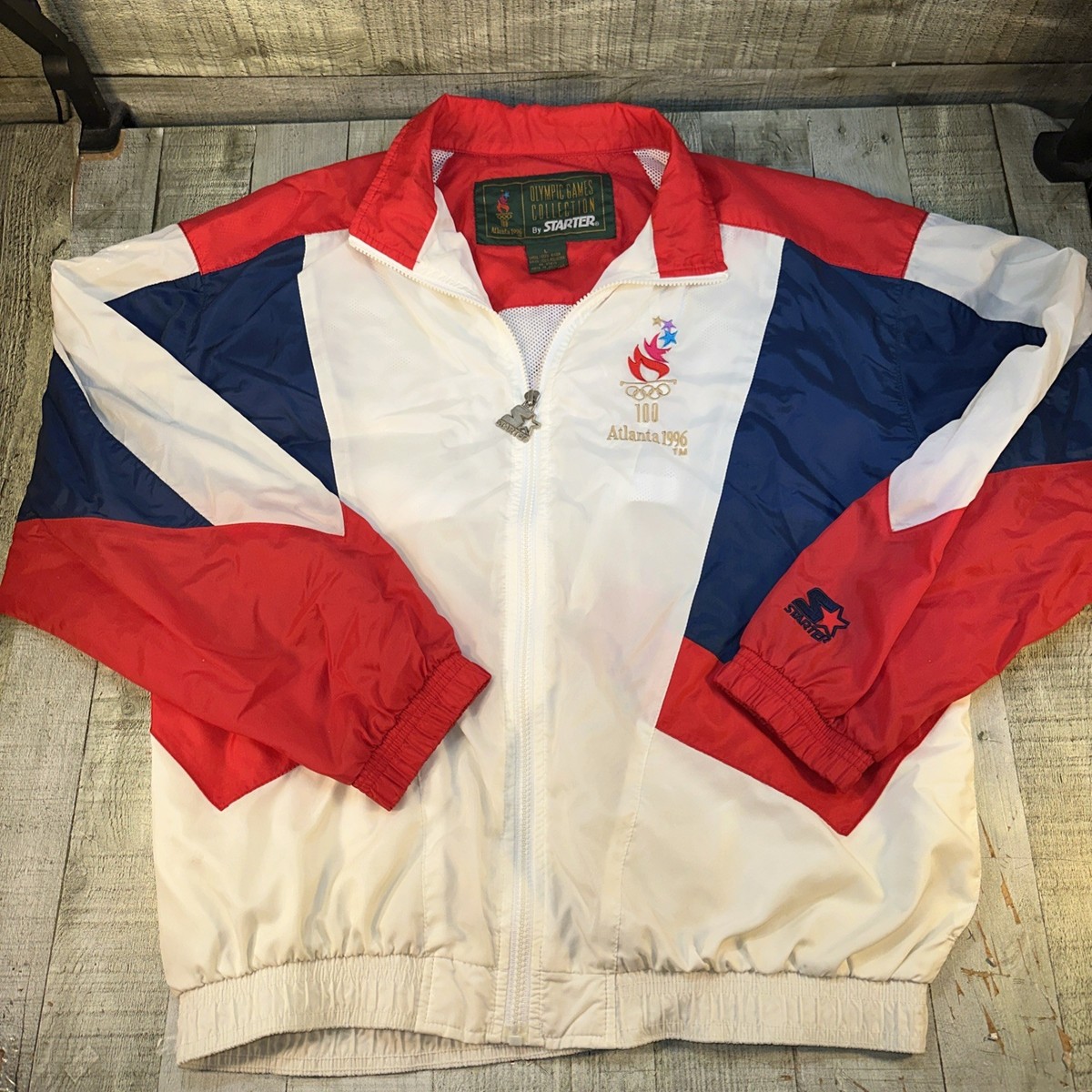 VTG 1996 Starter Atlanta Olympics Team USA logo Full Zip