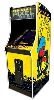 NEW PAC MAN BASH,COIN OPERATED,ARCADE,GALAGA,PAC MAN,DIG DUG,VIDEO GAMES,STOOL