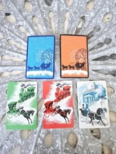 Vintage Horse And Carriage Playing Cards, Art Deco, Silhouette, Swap Trade Cards
